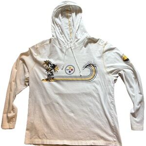 Tommy Bahama Pittsburgh Steelers Hooded Long Sleeve Tshirt Tropical Touchdown